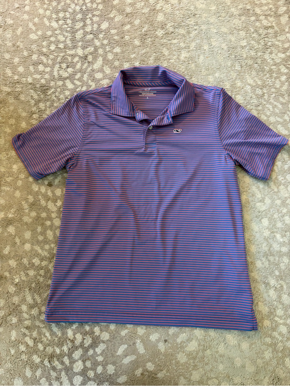 Vineyard Vines Purple Polo with Pink Stripes